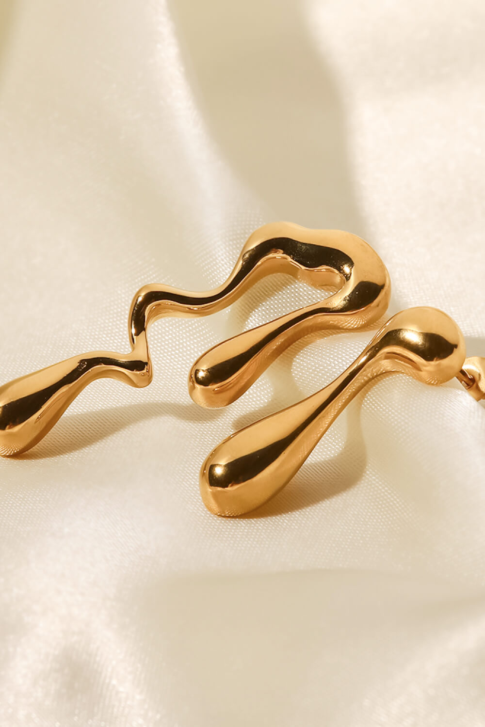 "Drip is Forever" 18K Gold Plated Geometric Mismatched Earrings