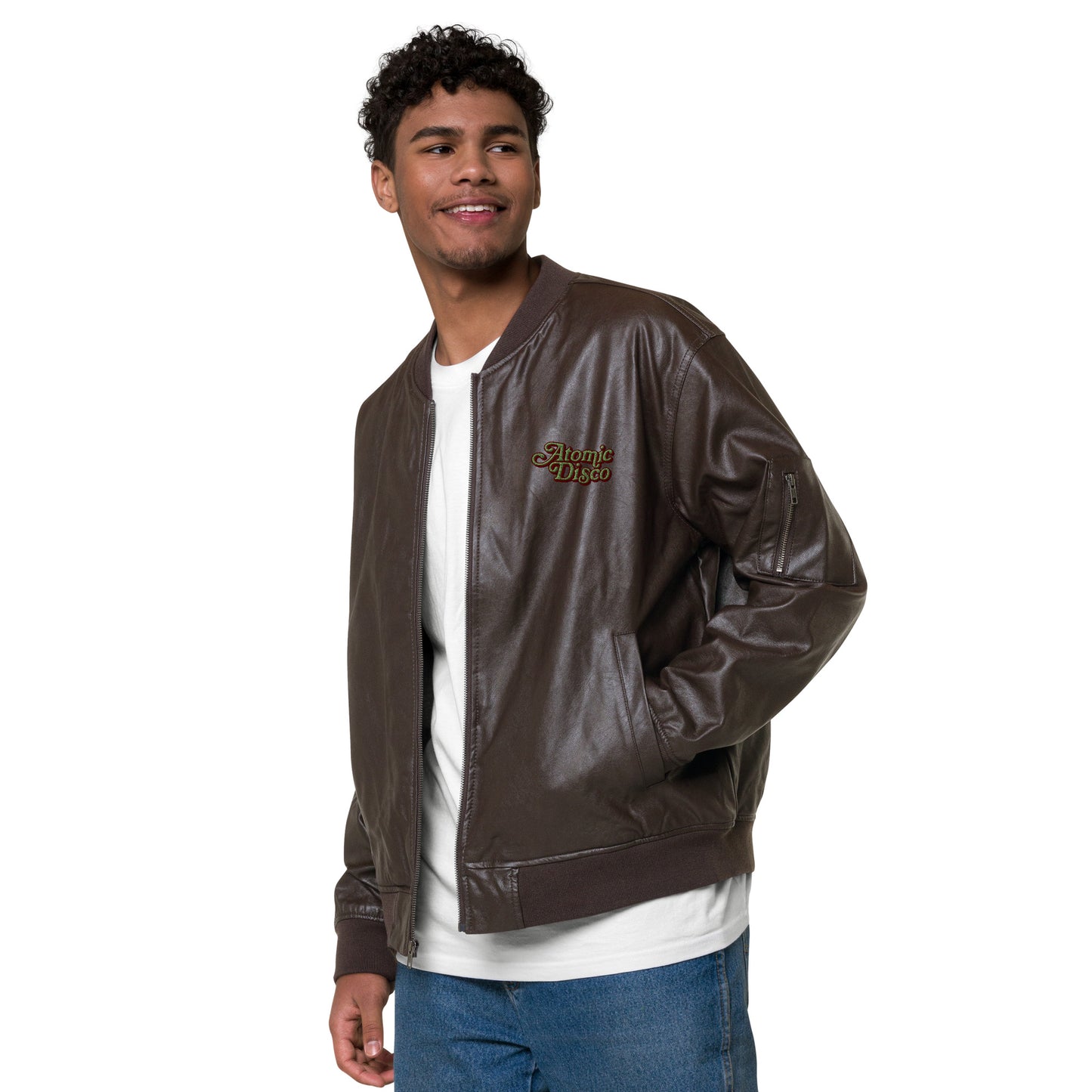 "Atomic Bomb" Leather Bomber Jacket