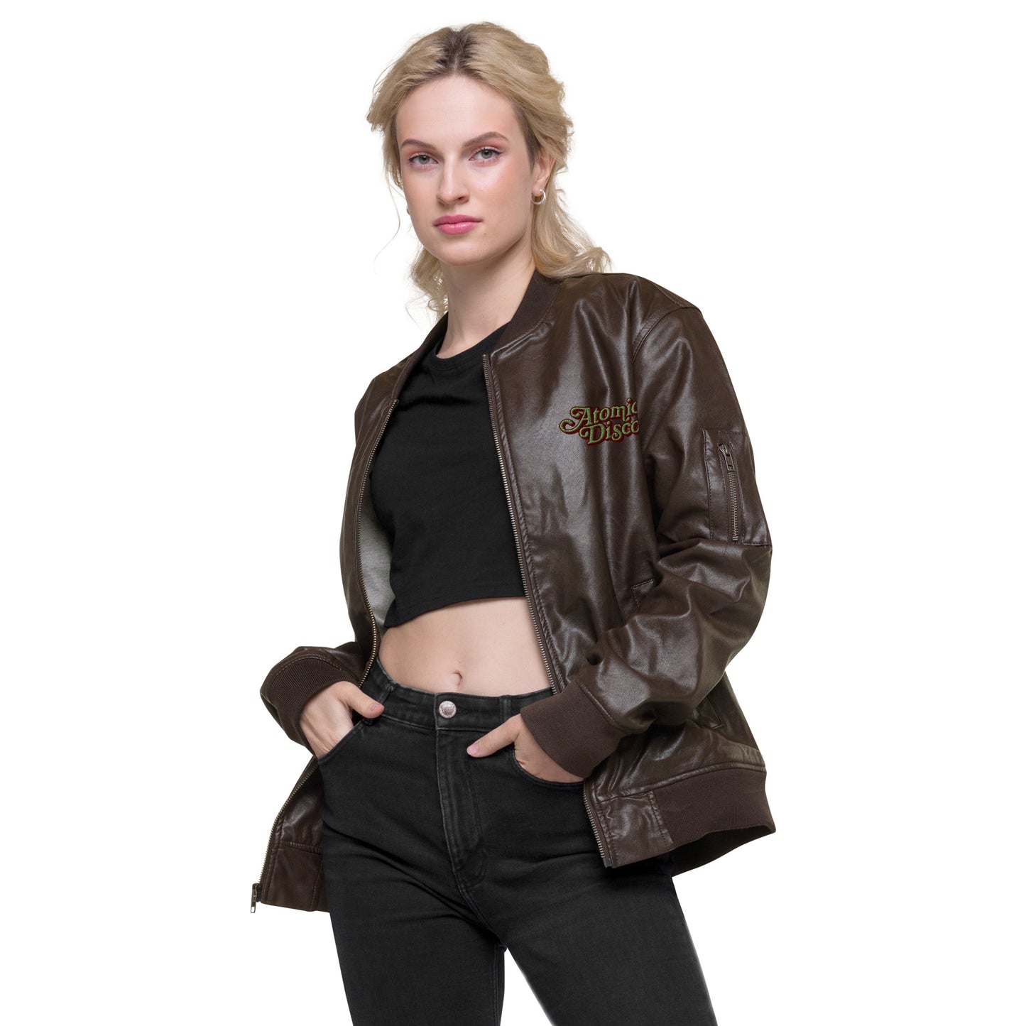 "Atomic Bomb" Leather Bomber Jacket