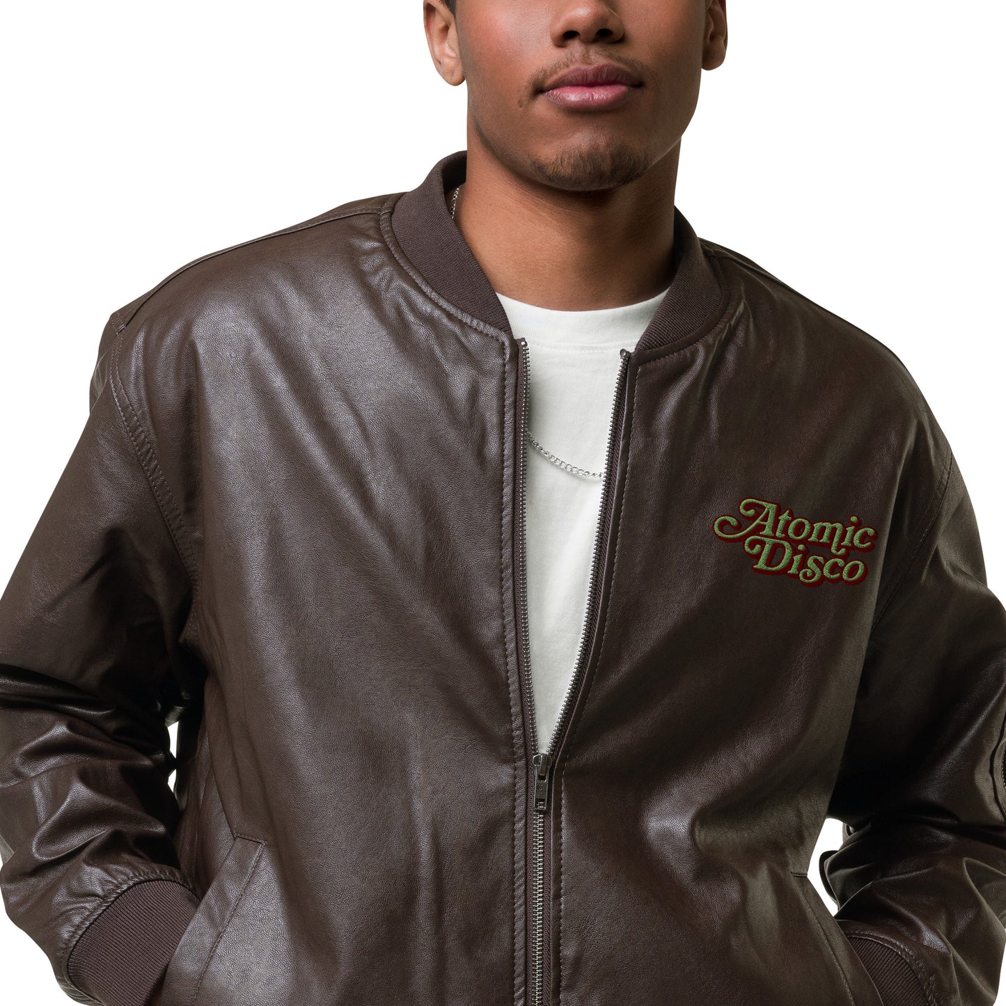 "Atomic Bomb" Leather Bomber Jacket