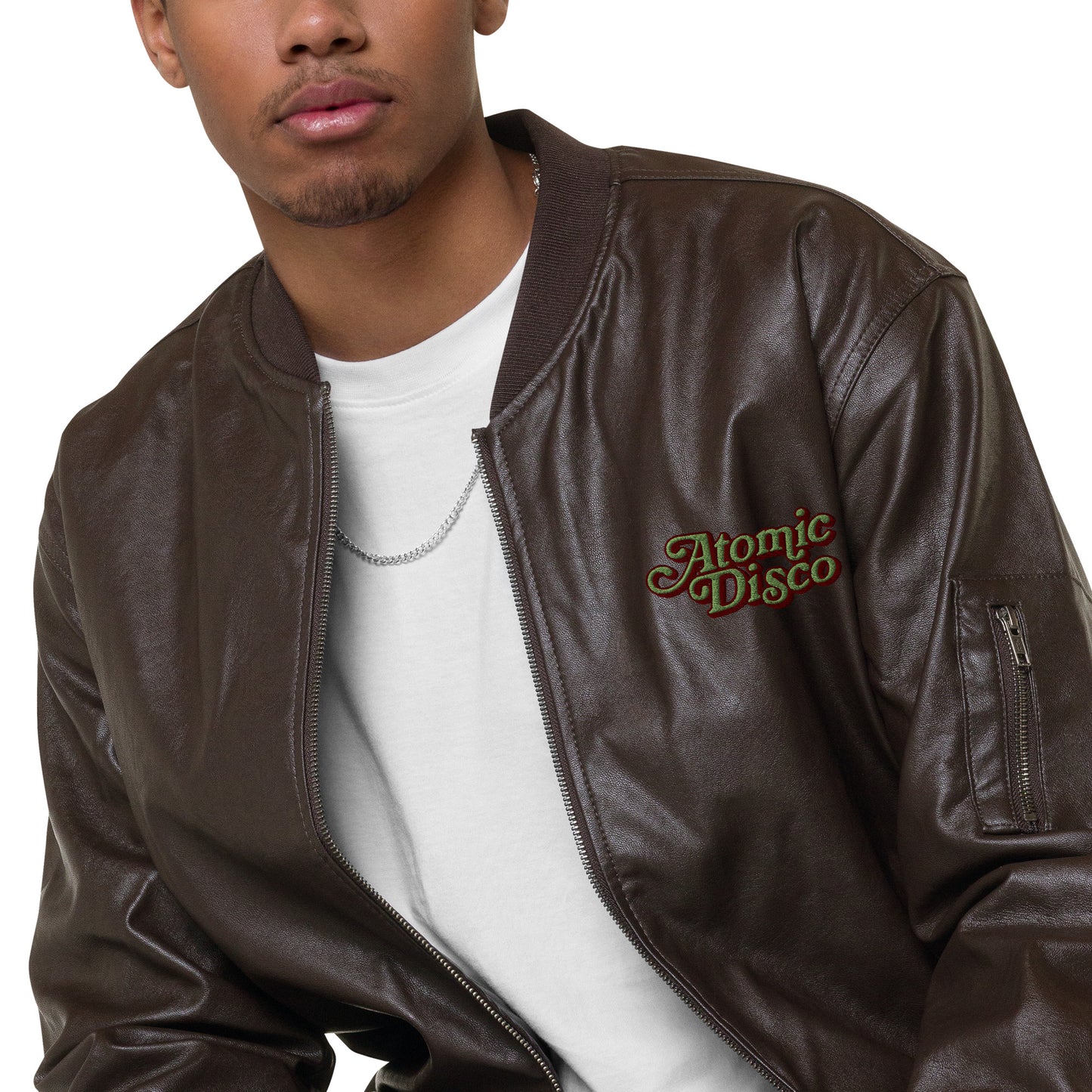 "Atomic Bomb" Leather Bomber Jacket
