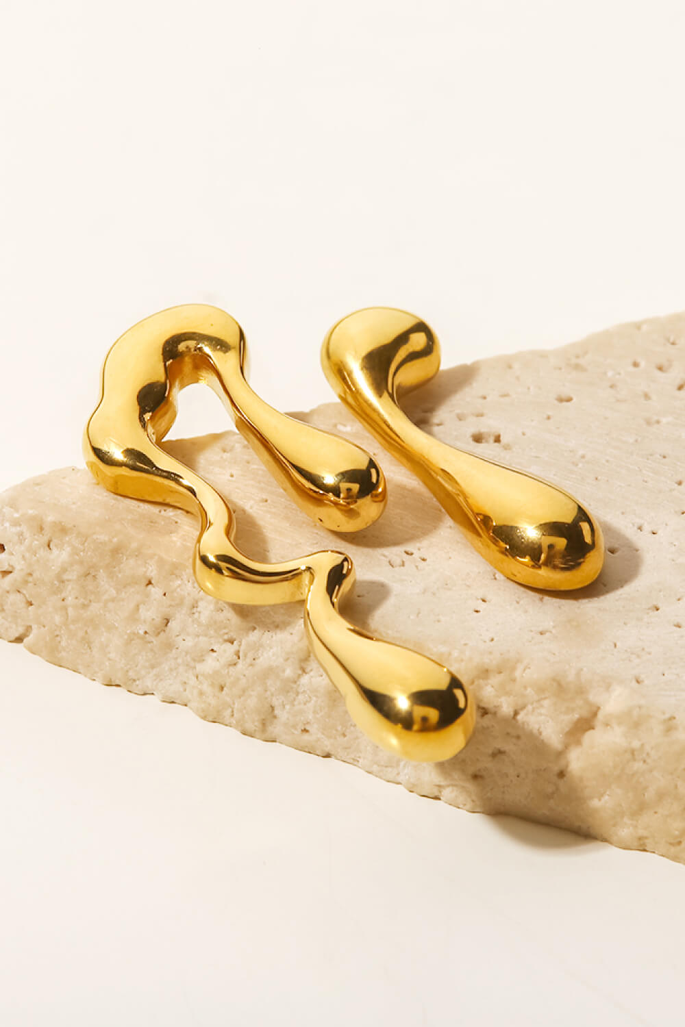 "Drip is Forever" 18K Gold Plated Geometric Mismatched Earrings